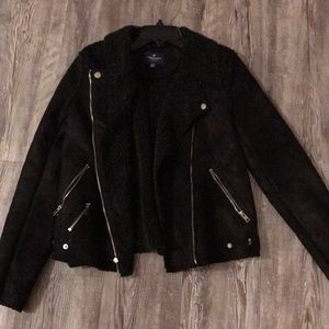 America eagle Faux suede moto jacket